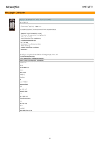 Katalogtitel                                                                                            02.07.2010

Neu gegen Gebraucht


               Doppelpack 12L 232 bar Druckluft, 171mm, Flaschenabstand 185mm

               Art.Nr.: PB-12/15


               --- Sonderangebot Tauschaktion alt gegen neu ---


               Tauchgerät Doppelpack 12L Flaschendurchmesser 171mm, absperrbarer Brücke


               - absperrbare Druckluft Ventilgarnitur ( Brücke )
               - Tauchflaschen 12 Liter gestempelt Breathing Apparatus
               - EU Bauartmusterprüfung
               - spritzverzinkt, lackiert Farbe weiß RAL 9010
               - Druckluftanschlussgewinde G5/8"
               - 2x 12 Liter lang
               - Durchmesser 171mm, Betriebsdruck 232bar
               - TÜV bei Herstellung
               - Schellen- und Bolzensatz aus Edelstahl
               - Bolzen in M10




               Bei Rückgabe einer gebrauchten 15 Literflasche mit Ventil gleichgültig welchen alters.
               Tauchflaschendaten(hier klicken)
               Technik details Ventile für Doppelgeräte(hier klicken)

               409,00 EUR inkl. 19% Mwst. zuzügl. Versandkosten

               Schellenbreite:

               40 mm

               60 mm + 4,50 EUR

               Bolzen:

               M 10 (10mm)

               M 8 (8mm)

               Standfuss:

               ja

               nein + 7,85 EUR

               sauerstofftauglich:

               nein

               ja + 12,50 EUR

               Biegsame Welle:

               nein

               Ja + 108,89 EUR

               Inbetriebnahmeprüfung:

               Nein

               ja + 17,85 EUR

               Brücke:

               Luft G 5/8"

               Nitrox M26x2 + 29,00 EUR




                                                                                271
 