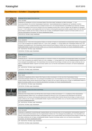 Katalogtitel                                                                                                                                               02.07.2010

Tauchflaschen > Schellen f. Doppelgeräte


                Schellensatz 186 mm Abstand 215mm 60mm breit

                Art.Nr.: AG-186-60

                Schellensatz für Tauchflaschen mit 186 mm Durchmesser Abstand 215mm 60mm breitfür Tauchflaschen mit 186mm Durchmesser - 11,1 Liter
                Aluminiumtauchflaschen ( 80 cuf )215mm Flaschenabstand Flaschenmitte - FlaschnmitteStandartmaß der Ventilgarnituren der Tauchflaschen mit 204mm
                Durchmesser z.B. 15 Liter TauchflaschenSchellen aus Edelstahl V4A 60mm breit 1,5mm dickdoppelt Bördelnaht verschweißtBohrung für Bolzensatz 10mmDiese
                Schellen sind gut geeignet für die die auch am Urlaubsort nicht auf ein Doppelgerät verzichten wollen. Schnell ist in Ägypten oder den Malediven ein Doppelgerät
                aus zwei 11,1 Liter ALuflaschen zusammengebaut.Bitte die für Ihre Flaschen und Brückengröße entsprechenden Schellen auswählen.Weitere Infos! (hier kliken)Auf
                Wunsch fertigen wir Schellen nach Ihren massen an. Bitte dazu dem Link folgen und dasMessblatt für Behälter mit gleichen Durchmesser ausfüllen und an uns
                Faxen.Bei unterschiedlichen Durchmessern, der Flaschen diesesMessblatt ausfüllen.

                44,00 EUR inkl. 19% Mwst. zuzügl. Versandkosten


                Schellensatz 204/100 asymetrisch

                Art.Nr.: AG-204/100

                Schellensatz 204 mm / 100mm 40mm breit asymetrisch Schellen zum Verbinden für Flaschen mit unterschiedlichen Durchmesserndiese Schelle(n) sind gut geignet
                um an 15 oder 20 Literflaschen eine zusätzliche Flasche mit 1, 2 oder 3 Litern zu befestigen, z. b. mit Argon gefüllt für den TrockiEdelstahl V4A40mm breit 1,5mm
                dickdoppelt VerschweißtBohrung für 10mm BolzenWeitere Infos!(hier kliken)Auf Wunsch fertigen wir Schellen nach Ihren massen an.Bitte dazu dem Link folgen und
                dasMessblattfür Behälter mit gleichen Durchmesser ausfüllen und an uns Faxen.Bei unterschiedlichen Durchmessern, der Flaschen diesesMessblatt ausfüllen.

                UVP: 39,00 EUR inkl. 19% Mwst. zuzügl. Versandkosten

                0,00 EUR inkl. 19% Mwst. zuzügl. Versandkosten


                Schellensatz 204/114 asymetrisch

                Art.Nr.: AG-204/114

                Schellensatz 204 mm / 114mm 40mm breit asymetrischSchellen zum Verbinden für Flaschen mit unterschiedlichen Durchmesserndiese Schelle(n) sind gut geignet
                um an 15 oder 20 Literflaschen eine zusätzliche Flasche mit 4 Litern zu befestigen, z. b. mit Argon gefüllt für den Trocki oder NotfallflascheEdelstahl V4A40mm breit
                1,5mm dickdoppelt VerschweißtBohrung für 10mm BolzenWeitere Infos! (hier kliken)Auf Wunsch fertigen wir Schellen nach Ihren massen an.Bitte dazu dem Link
                folgen und dasMessblattfür Behälter mit gleichen Durchmesser ausfüllen und an uns Faxen.Bei unterschiedlichen Durchmessern, der Flaschen diesesMessblatt
                ausfüllen.

                UVP: 39,00 EUR inkl. 19% Mwst. zuzügl. Versandkosten

                0,00 EUR inkl. 19% Mwst. zuzügl. Versandkosten


                Schellensatz 204mm Abstand 215

                Art.Nr.: AG-204

                Schellensatz für Doppelflaschen 204mm, Abstand 215für Flaschen mit 204mm Durchmesser12,15,18,20 Liter,215mm Flaschenabstand, Brücken
                StandardabstandEdelstahl V4A38mm breit 1,5mm dickdoppelt VerschweißtBohrung für 10mm BolzenBitte die für Ihre Flaschen und Brückengröße entsprechenden
                Schellen auswählen.Weitere Infos!(hier kliken)Auf Wunsch fertigen wir Schellen nach Ihren massen an.Bitte dazu dem Link folgen und dasMessblattfür Behälter mit
                gleichen Durchmesser ausfüllen und an uns Faxen.Bei unterschiedlichen Durchmessern, der Flaschen diesesMessblattausfüllen.

                UVP: 39,50 EUR inkl. 19% Mwst. zuzügl. Versandkosten

                0,00 EUR inkl. 19% Mwst. zuzügl. Versandkosten


                Schellensatz 204mm Abstand 215mm 60mm breit DIR-Style

                Art.Nr.: AG-204-60

                Schellensatz 215mm Abstand 204mm nach DIR Style 60mm breit.für Flaschen mit 204mm Durchmesser8, 10, 11, 12 Literflaschen,215mm Flaschenabstand
                (Standartmaß)Edelstahl V4A60mm breit 1,5mm dickdoppelt verschweißt10mm Bohrung für 10mm, auch passend für 8mm Bolzenoptional 10mm-Bohrung
                möglichBitte die für Ihre Flaschen und Brückengröße entsprechenden Schellen auswählen.Weitere Infos!(hier kliken)Auf Wunsch fertigen wir Schellen nach Ihren
                massen an.Bitte dazu dem Link folgen und dasMessblattfür Behälter mit gleichen Durchmesser ausfüllen und an uns Faxen.Bei unterschiedlichen Durchmessern,
                der Flaschen diesesMessblattausfüllen.

                UVP: 46,50 EUR inkl. 19% Mwst. zuzügl. Versandkosten

                0,00 EUR inkl. 19% Mwst. zuzügl. Versandkosten


                Schellensatz für Doppelflaschen Sonderanfertigung

                Art.Nr.: AG-104-204

                Schellensatz für Doppelflaschen Sonderanfertigungfür Doppeltauchflaschen wenn die benutzte Brücke von den Standartiesierten Flaschenabständen abweicht.für
                alle FlaschendurchmesserFlaschenabstand nach Ihren AngabenEdelstahl V4A40mm breit 1,5mm dickdoppelt VerschweißtBohrung für 10mm BolzenBitte für Ihre
                Flaschen und Brückengröße entsprechenden Maße in die Messbläter eintragen und uns zusenden.Weitere Infos! (hier kliken)Auf Wunsch fertigen wir Schellen nach
                Ihren Maßen an.Bitte dazu dem Link folgen und dasMessblattfür Behälter mit gleichen Durchmesser ausfüllen und an uns Faxen.Bei unterschiedlichen
                Durchmessern, der Flaschen diesesMessblatt ausfüllen.

                UVP: 39,00 EUR inkl. 19% Mwst. zuzügl. Versandkosten

                0,00 EUR inkl. 19% Mwst. zuzügl. Versandkosten



                                                                                  68
 