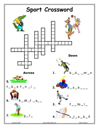 Sports crossword deals