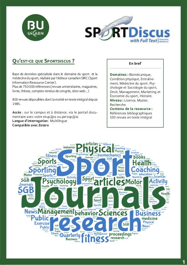 Sportdiscus Datenbanken | SPORTDiscus – QMXR