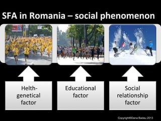 SFA in Romania – social phenomenon
Copyright®Dana Badau 2013
 