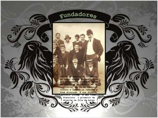 Fundadores Alguns elementos dissidentes do Campo Grande Football Club que fundaram o SPORTING CLUBE DE PORTUGAL em 1906. O 4º da direita, em pé de camisa branca e chapéu na cabeça, é José Alvalade. À sua direita  António Stromp  e seu irmão Francisco  o primeiro da direita na fila de baixo 