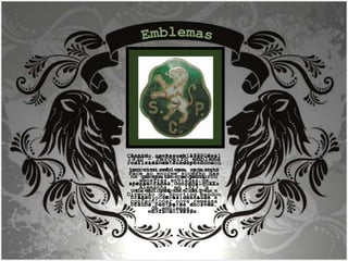 1930 – Terceiro emblema Face ao enorme sucesso das amostras enviadas da Alemanha, em 1923, a Direcção do Sporting mandou confeccionar nova remessa de emblemas.  Contudo, a Assembleia-Geral realizada em Janeiro nomeou uma comissão que rejeitou os quatros modelos apresentados, um dos quais da autoria de Júlio de Araújo (Presidente do Clube, entre os anos de 1922 e 1923). Assim, apenas em 1930 foi oficialmente adoptado o terceiro emblema, que está na génese do que perdurou até ao final do século XX: um leão rampante de pé, a branco, com as iniciais a branco por baixo do leão, em fundo verde. Emblemas 