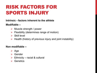 Sport injuries & prevention | PPTX