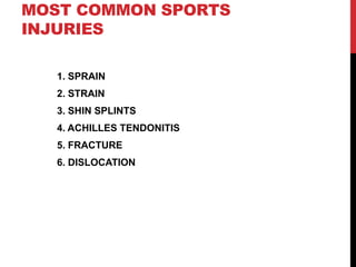 Sport injuries & prevention | PPTX