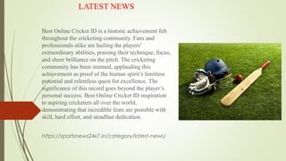 Cricket Match Prediction Sportsnews24x7. PPT