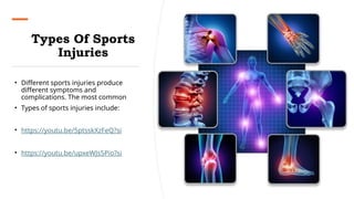 Classification Sporting Injuries Presentation about Sports Injuries and excercise | PPTX
