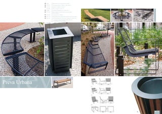 PrevaPrevaPreva Urbana
30 | 31
 PUM Meridienne Preva Urbana bois métal *
 LVS 510 Entourage d’arbre métal sur pied central *
 LLP 155 Fauteuil Limpido en acier **
LLP 256 Banc Limpido en acier **
 DG360 Corbeille Diagonal carré métal, 55 L *
 LPU 251 Banc métal en rond d’acier avec accoudoir
Preva Urbana *
 LPU 252 Fauteuil Preva Urbana *
 LPU 121 r Banquette Preva Urbana bois robinier avec accoudoir *
 DG 110 t Corbeille Diagonal ronde bois exotique et métal, 45 L *
* conception David Karasek, Radek Hegmon
** conception Roman Vrtiska
 


 

 
 