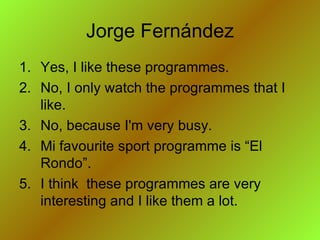 Sports Programmes on TV G2_4A
