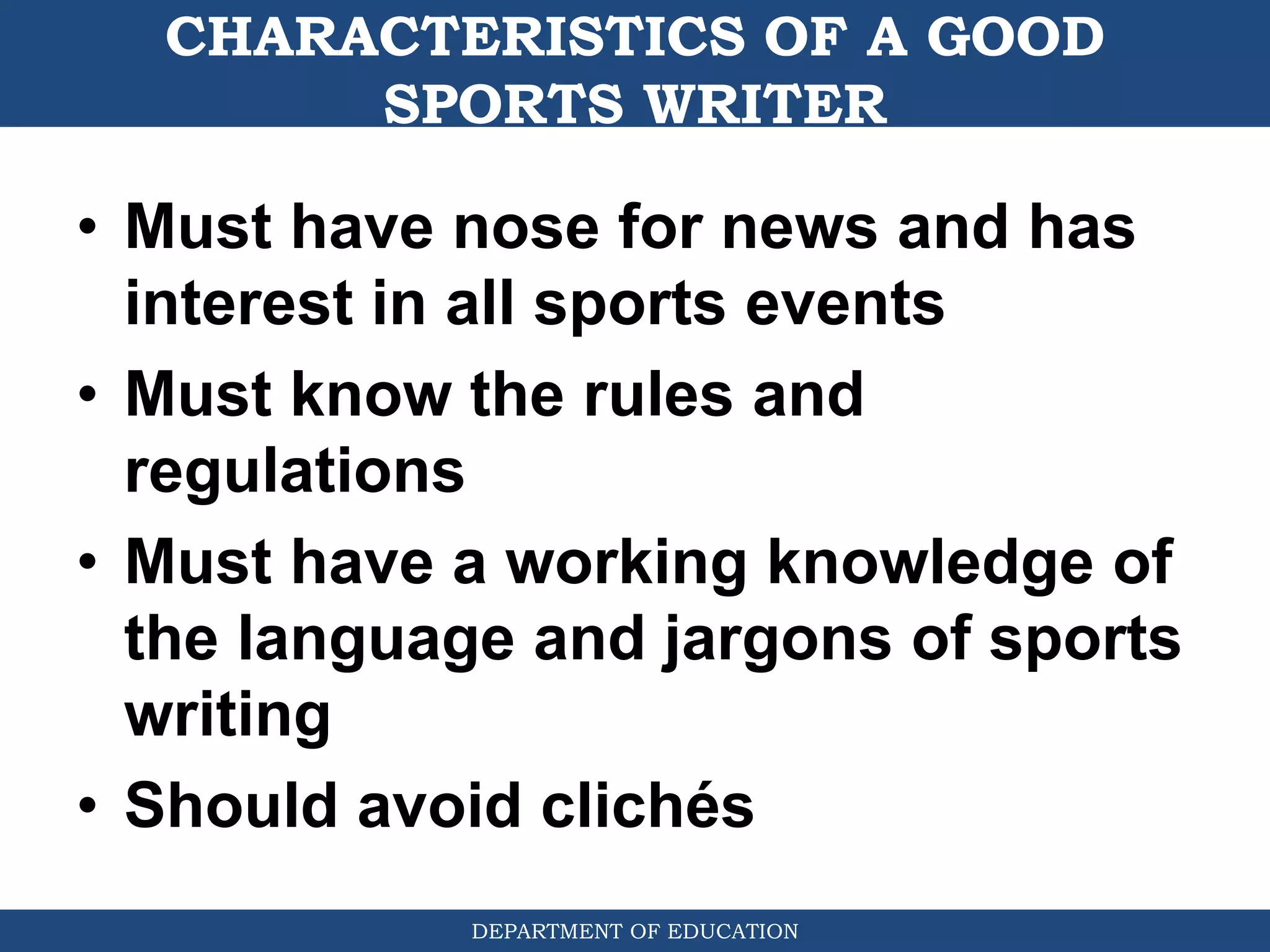 Sports writing-2019 | PPTX