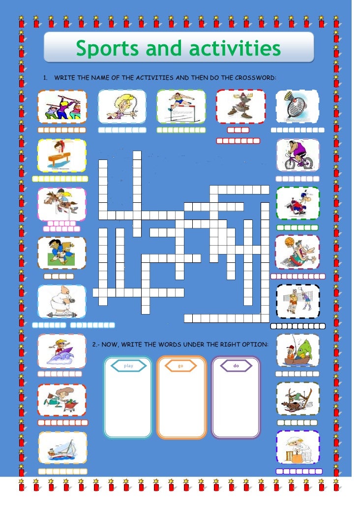 worksheet sports and activities