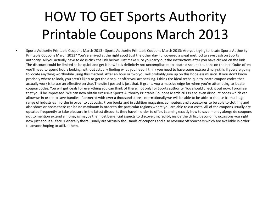 Sports Authority Printable Coupons March 2013 - Sports Authority Prin…