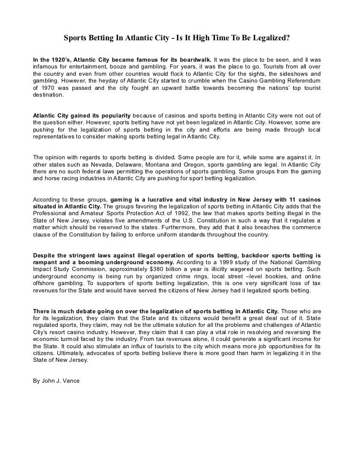 Sports Betting Atlantic City