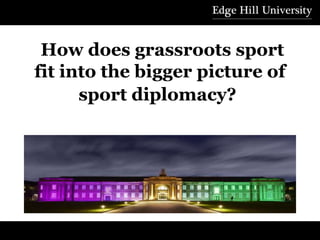 edgehill.ac.uk
How does grassroots sport
fit into the bigger picture of
sport diplomacy?
 