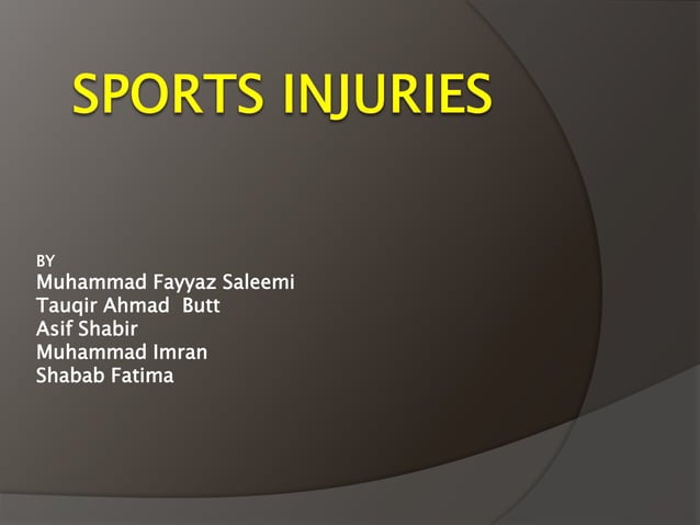 Sports Injuries PPT