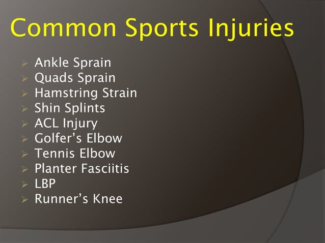 Sports Injuries PPT