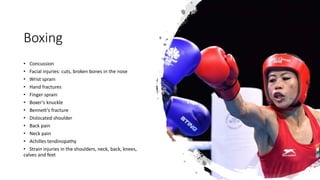 Sport Injuries Boxing Sports injury & Prevention | PPTX
