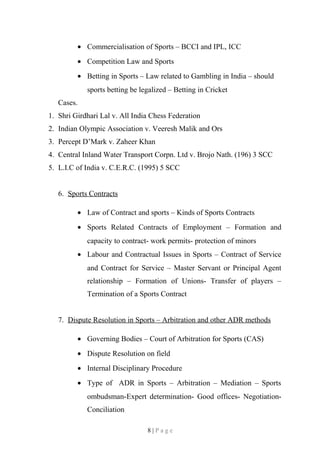 Sports law module | DOC
