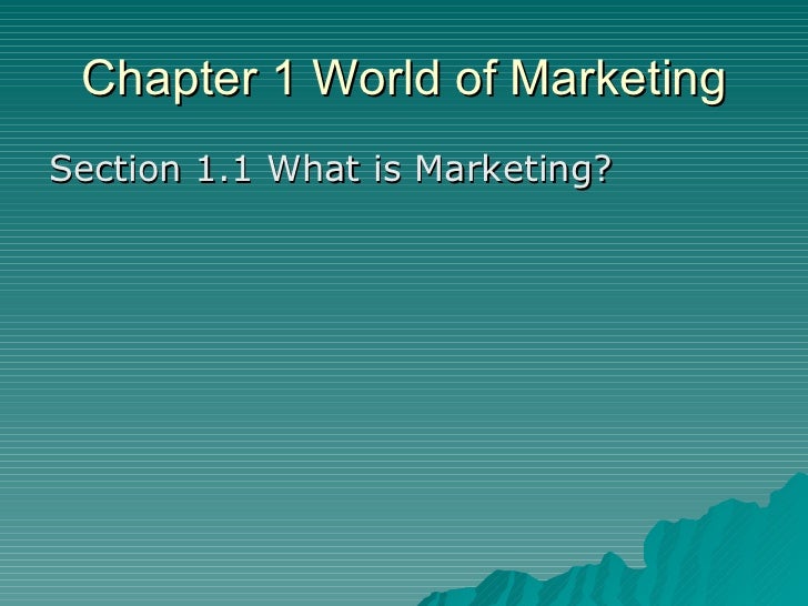 Sports marketingchapter 1world of marketing