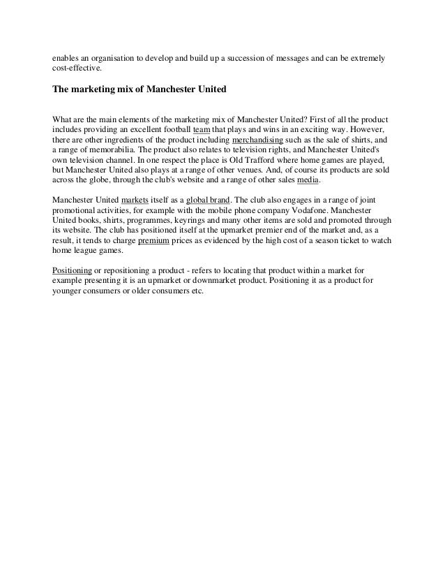 Sports marketing marketing mix reading