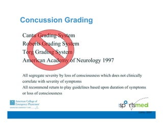 Concussion Classification System Sports medicine head and neck injuries | PDF