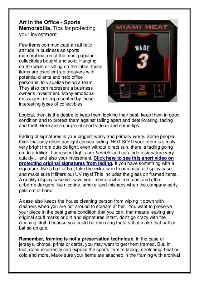 Discover How To Protect Sports Memorabilia in the Office