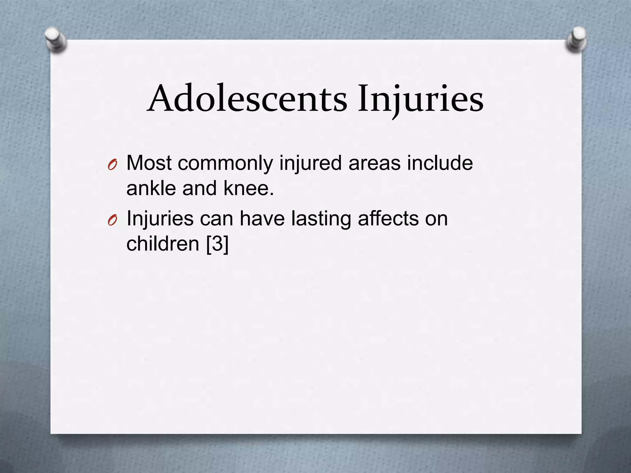 u3025929 Sports Pedagogy- Adolescent Injury Prevention | PPTX