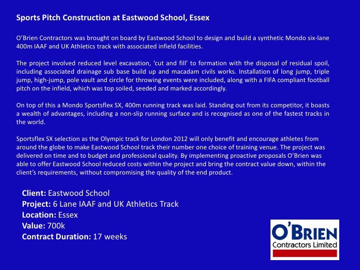 Sports pitch construction by O'Brien Contractors Ltd