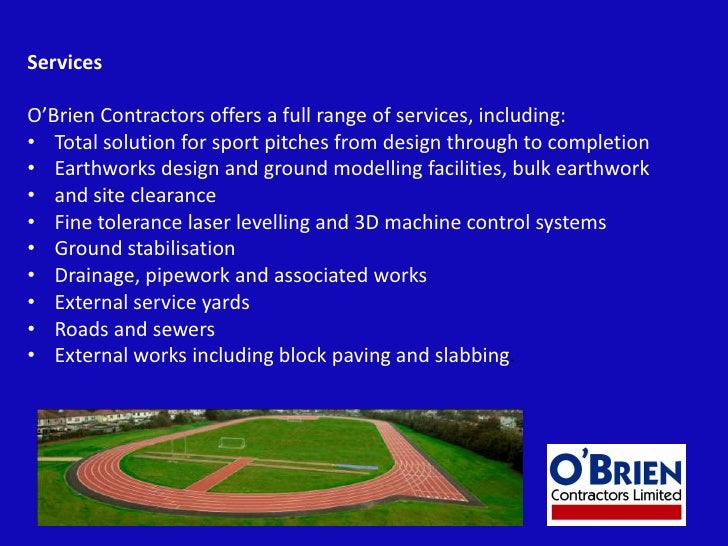 Sports pitch construction by O'Brien Contractors Ltd