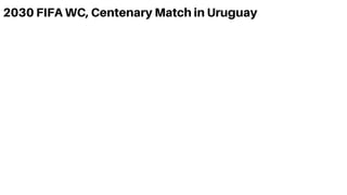 2030 FIFA WC, Centenary Match in Uruguay
 