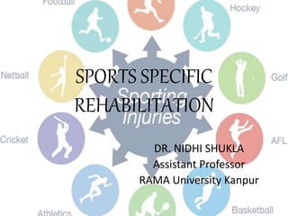 SPORTS SPECIFIC
REHABILITATION
DR. NIDHI SHUKLA
Assistant Professor
RAMA University Kanpur
 