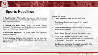 SPORTS WRITING 101.pptx sample ppt for journalism | PPTX