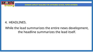 SPORTS WRITING Lesson and Activities for Campus Journalism | PPTX