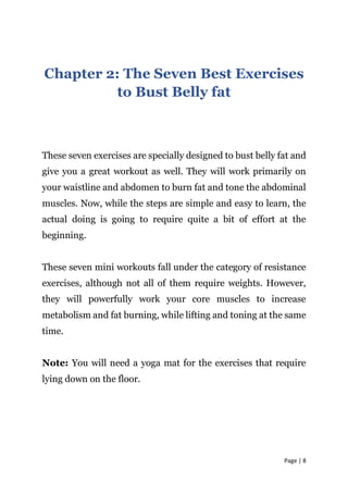 Belly Exercise .pdf 7 BEST EXERCISES TO LOSE BELLY FAT AT HOME | PDF