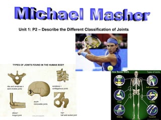 Michael Masher Unit 1: P2 – Describe the Different Classification of Joints 