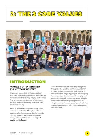Core Values In Sport Sport values in every classroom | PDF