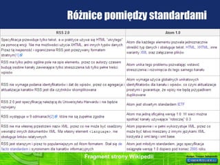 Różnice pomiędzy standardami Fragment strony Wikipedii 