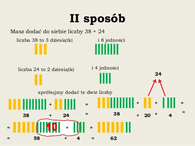 Sposoby dodawania liczb dwucyfrowych