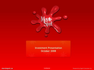 Investment Presentation October 2008 