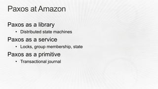 (SPOT302) Under the Covers of AWS: Core Distributed Systems Primitives That Power Our Platform | AWS re:Invent 2014