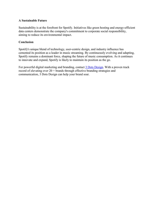 Spotify: Revolutionizing the Music Streaming Industry | PDF