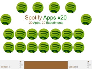 Spotify Apps x20
 20 Apps. 20 Experiments
 