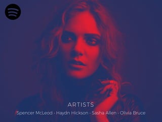 ARTISTS
Spencer McLeod • Haydn Hickson • Sasha Allen • Olivia Bruce
 