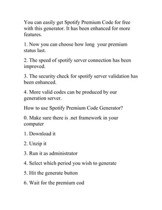 Spotify premium code generator[20130713] | PDF