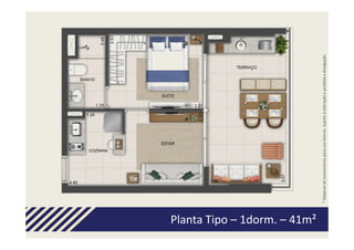 Planta Tipo – 1dorm. – 41m²




                              * Material de treinamento para uso interno. Sujeito à alteração e proibida a divulgação.
 