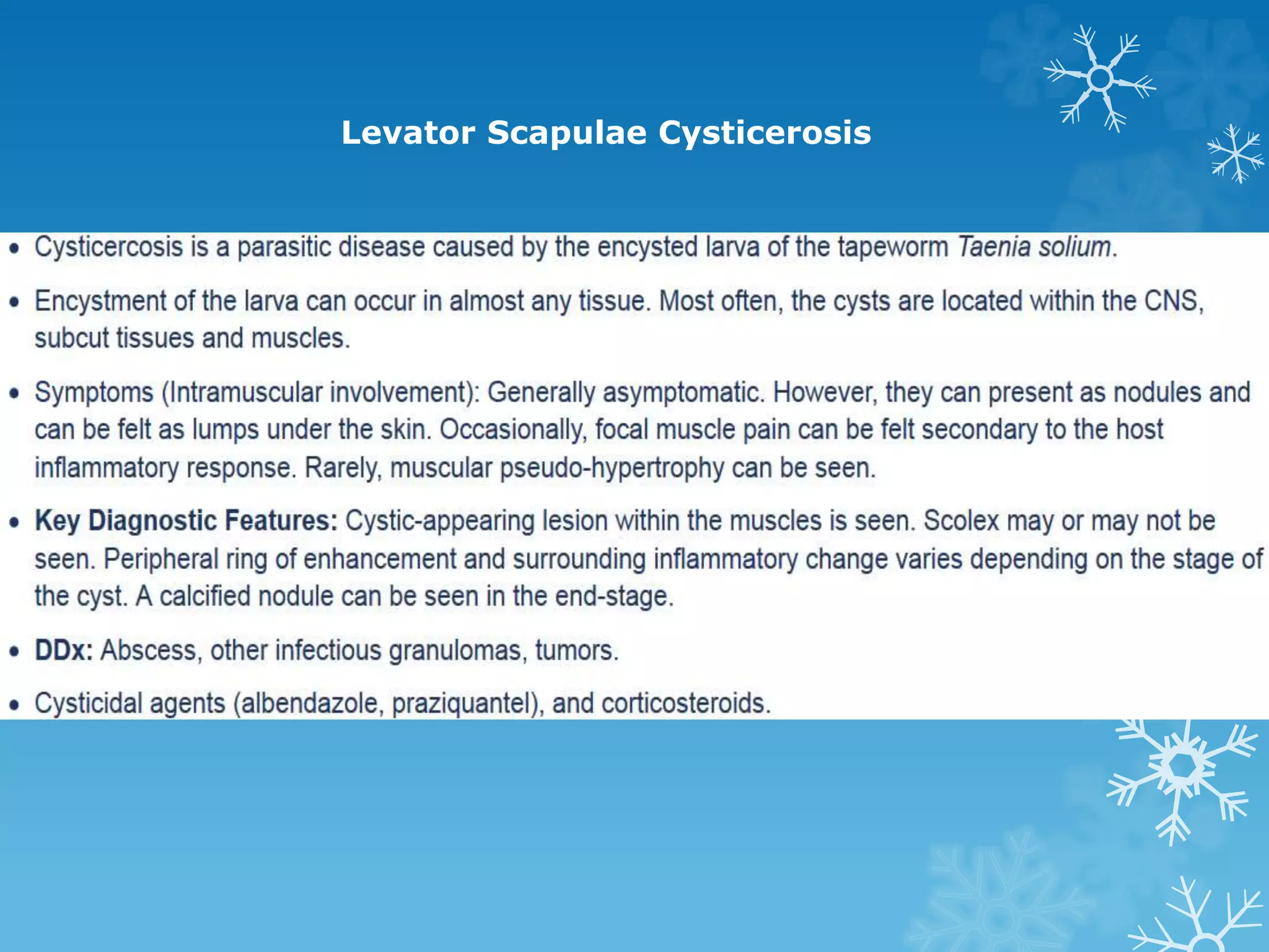 Levator Scapulae Cysticerosis
 