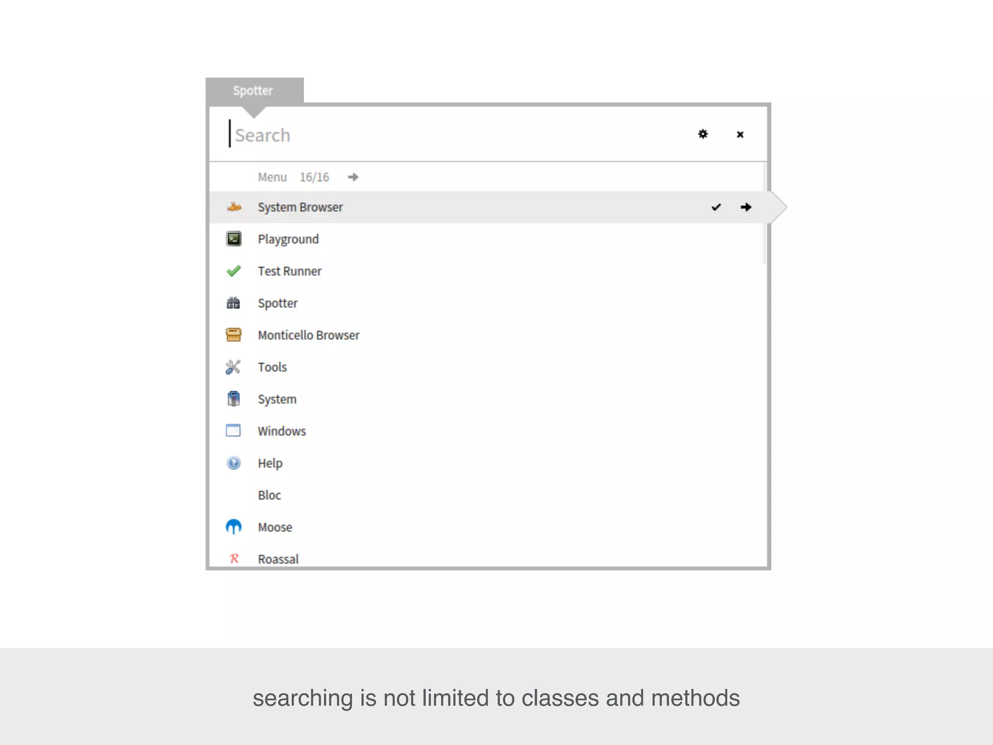 searching is not limited to classes and methods
 