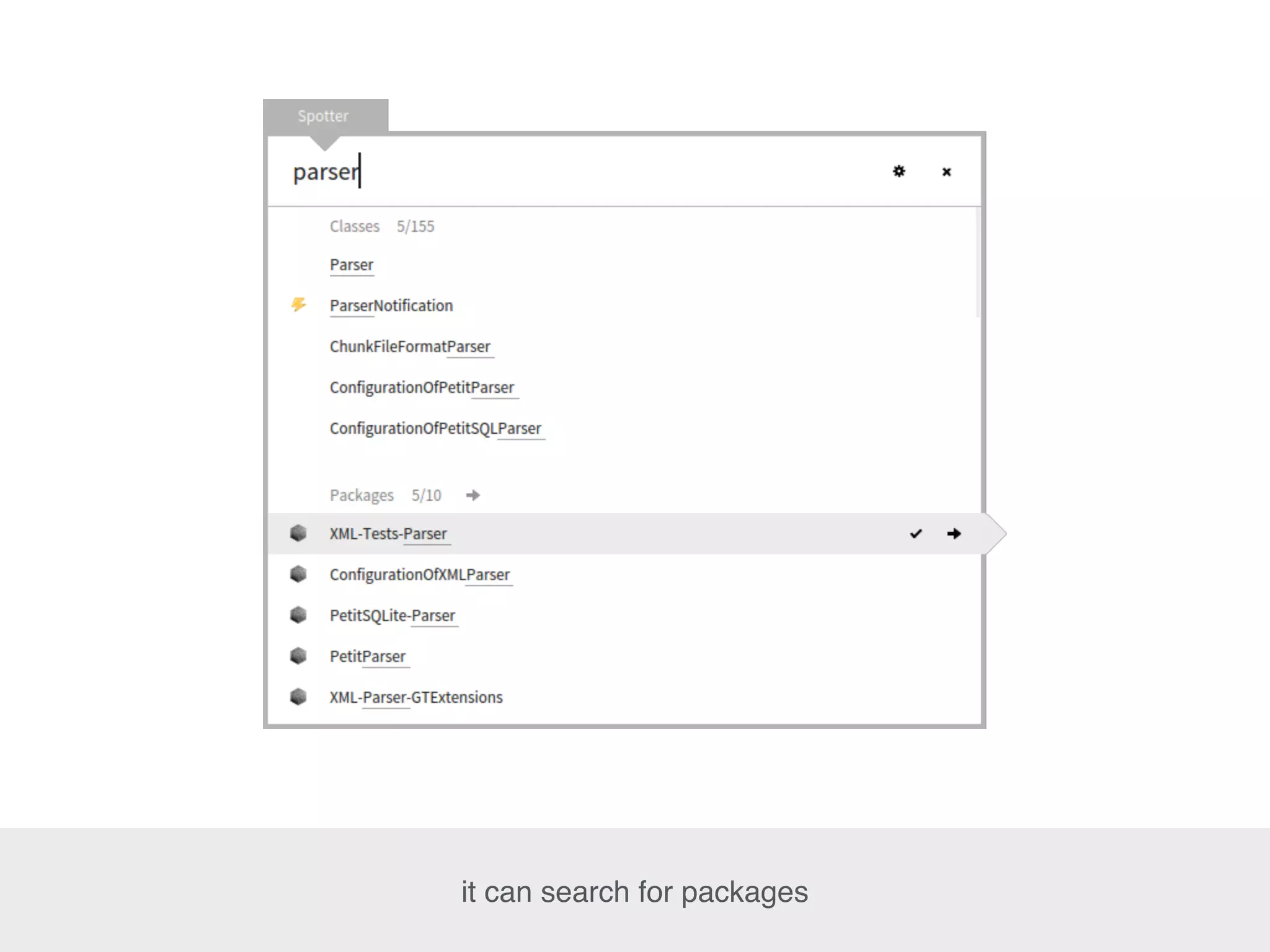 it can search for packages
 