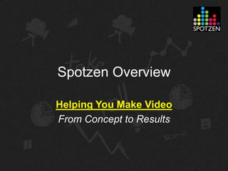 Spotzen Overview

Helping You Make Video
From Concept to Results
 