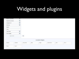 Widgets and plugins
 